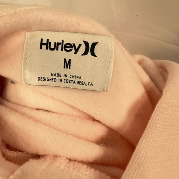 NEW Hurley Destination Perfect Crop Fleece Pullover Cropped Hoodie Pink Womens M - Picture 8 of 8